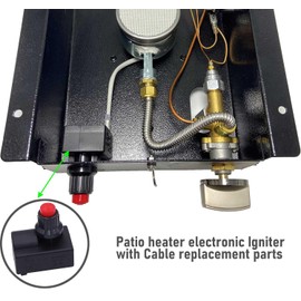 Patio Heater Electronic Push Button Pluse Igniter & Wire Patio Heater Replacement Parts, Glass Tube Patio Heater Controller Box Electronic Igniter Cable Wire for Outdoor BBQ Gas Fire Pits (Set 1)