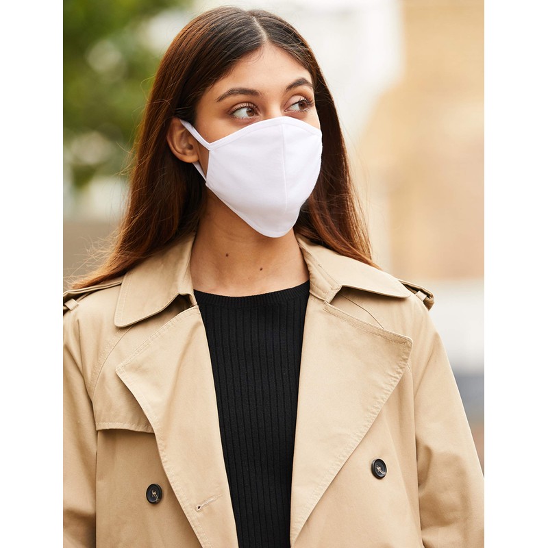 FM London Accessories MaskFiftyTR Face Mask, White, 50 Count (Pack