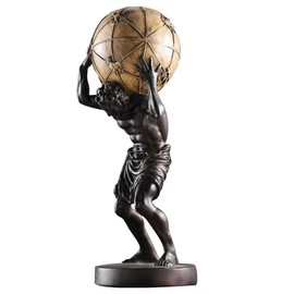 FUNSXBUG 16.5 Inch Large Atlas Holding World Greek Statue Sculpture Collectible Figurine Home Decor Living Room Desktop Decoration
