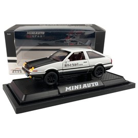 Initial D 1:28 Scale Trueno AE86 Sprinter Alloy Diecast Model Pop-up Headlights (White & Black)