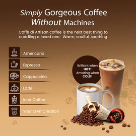 Caffè Di Artisan - Premium Coffee Concentrate | Dark Roasted Instant Coffee Syrup | Rich Blend of Arabica & Robusta | 24 Serving Pods Per Pack, Get Frother with First Order (Brezè)