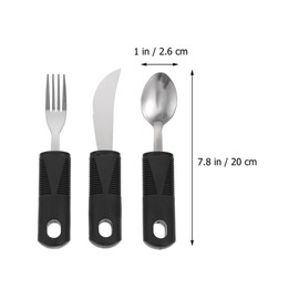 Healifty 6Pcs Elderly Adaptive Utensils Set Stainless Steel Anti-Shake Tableware Lightweight Non-Slip Fork Knife Spoon for Hand Tremors Arthritis