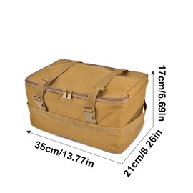 MiOYOOW Camping Storage Bag, Tactical Kitchen Cookware Organizer with Double Zipper & Release Buckle for Fishing Hiking Traveling