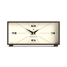 NEWGATE® Thunderbird Desk Clock | Retro Contemporary Rectangular Design | Mocha Brown | Modern mid Century Style for Desk, Mantel, Table top or Shelf