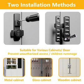 Bifold Door Lock 180 Degree Keyless Flip Barn Door Locks Latch for Sliding/Swinging/French Door Lock Latch with Code for Gate Barn Shed Colse Cabinet Liquor Garage Black 1Pcs