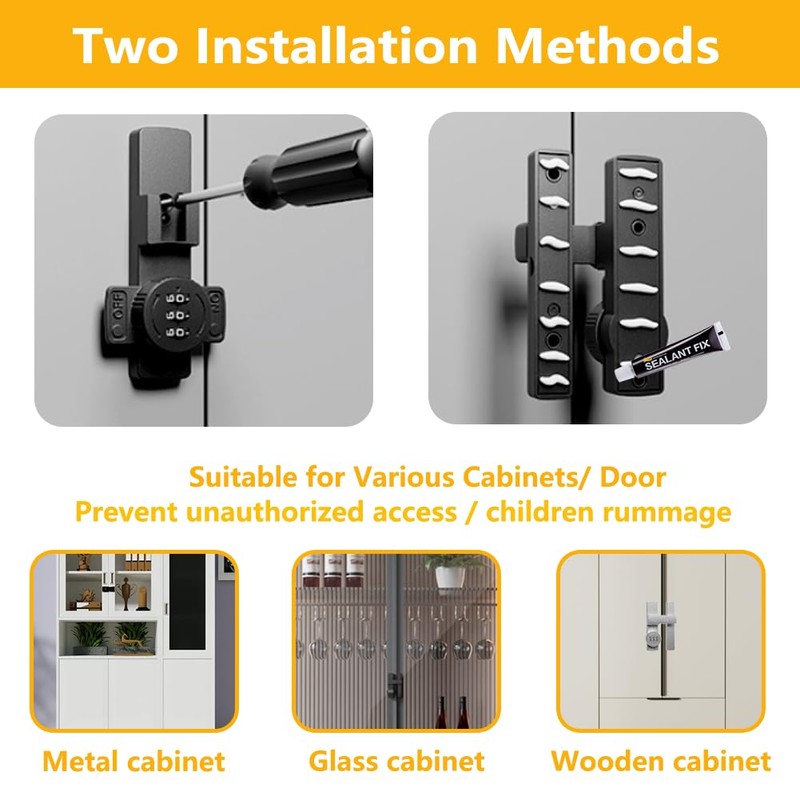 180 Degree Barn Door Locks and Gate Latches, 3-Digit Password