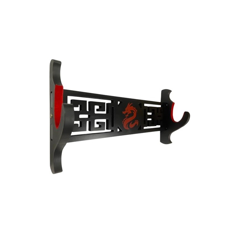 Shadow Cutlery Sword Wall Mount Katana Display Wood Red Felt