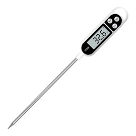 NTEK Digital Kitchen Thermometer – Instant Read Waterproof Meat Thermometer with LCD Display, High Accuracy, Auto-Off, °F/°C Button for Cooking, Meat, BBQ, Grill, Hot Beverages & Jam