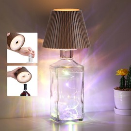 WILIT Wine Bottle Lights for Liquor Bottles, 3-Level Brightness Rechargeable Lamp Shade for Bottles, Bar Lamps for Home Bar Decor with RGB Lights, Cordless Table Lamp for Bedroom, Gifts for Her Men