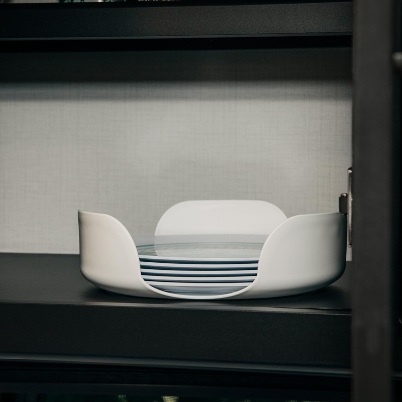 Camco Stack-A-Plate- Easily Organize, Store and Protect Plates During Travel,
