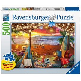 Ravensburger Cozy Cabana Puzzle - Tranquil 500-Piece Jigsaw | Unique Softclick Technology | Large Format | FSC-Certified Materials | Ideal Family Fun Activity