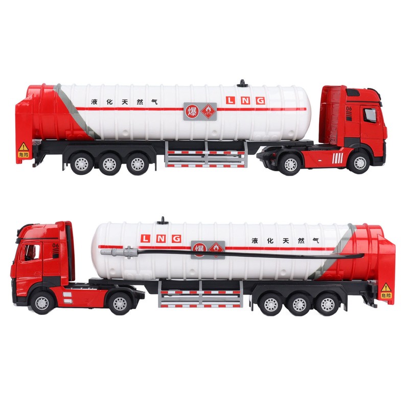 Alloy Gas Tanker Truck Model Water Spray High Simulation Detachable