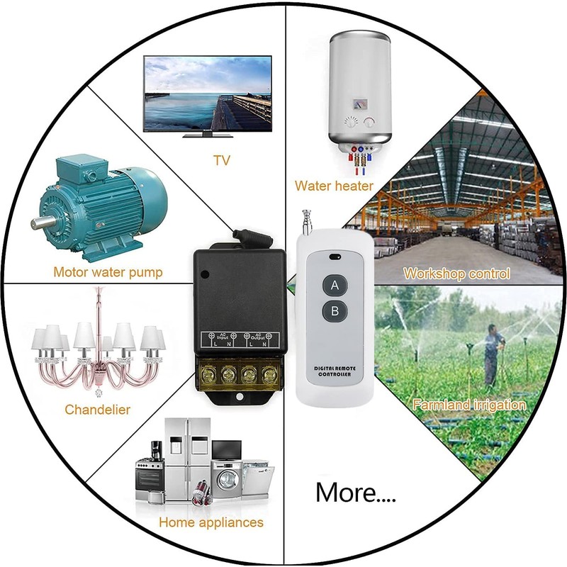 QIACHIP 30A Relay Wireless Remote Switch, AC 110V 120V 240V