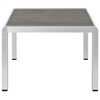 Modway Shore Aluminum Outdoor Patio Coffee Table in Silver Gray