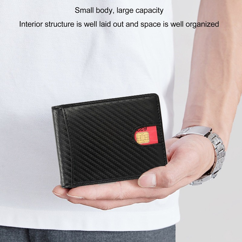 Men Slim Wallet 10 Credit Card Holder Slots Leather Money