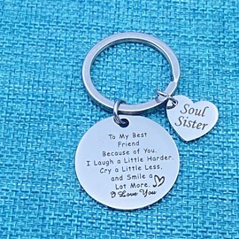 Best Friend Keychain Friendship Gifts for Women Best Friend, To My Best Friend Keyring Birthday Christmas Gifts for Sister BFF Graduation Gifts Jewelry