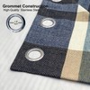 always4u 100% Blackout Plaid Curtains for Bedroom Living Room Woolen