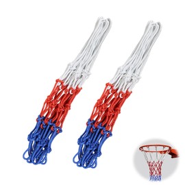 Pack of 2 Basketball Net, 3 Colours Basketball Net, Weatherproof Basketball Replacement Net, Basketball Hoop Nets, Standard Size, Sports Basketball Hoop Net, All Weather Ball Net for Indoor, Outdoor