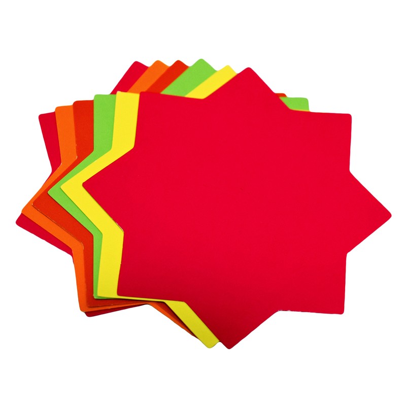 Neon Starbursts Cut-Outs - Perfect for School-Boards, Offices, Memos, Arts