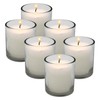 White Votive Candles in Clear Glass Jar 24 Hour Long