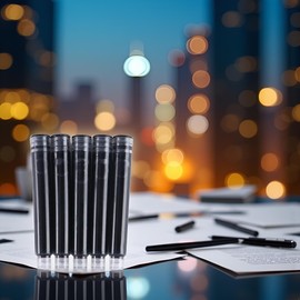 10 Pcs Black Fountain Pen Ink Cartridges Refill Fountain Pen Refills Cartridge Ink for 3.4 mm Bore Diameter Calligraphy Pen Office Products