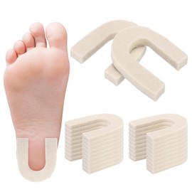 Pangda 24 Pcs Horseshoe Heel Pads for Shoes Adhesive Felt Cushion Pads for Women Men Comfort Wear Reduce Heel Pressure Universal One Size Fits All, 1/4 Inch Thick