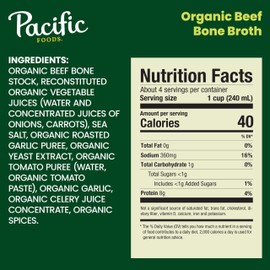 Pacific Foods Organic Beef Bone Broth, 32 oz Carton