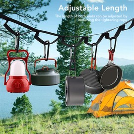 Pilipane Clothesline, extendable camping, camping clothesline, multifunctional nylon washing line, drying line for travel, garden
