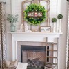 Interchangeable Green Welcome Wreath Sign, 17" Front Door Holiday Decor