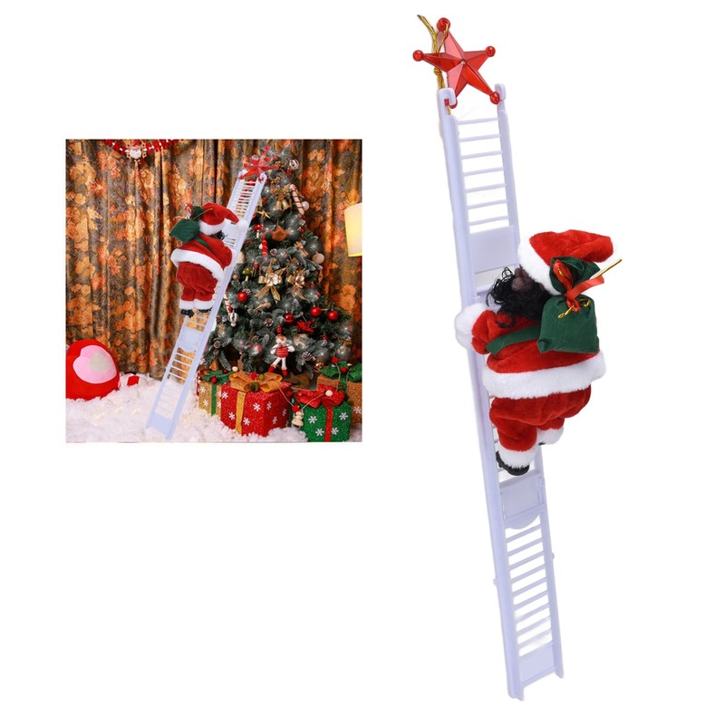 Electric Santa Claus Toy Black Race Climbing Christmas Tree Decorations