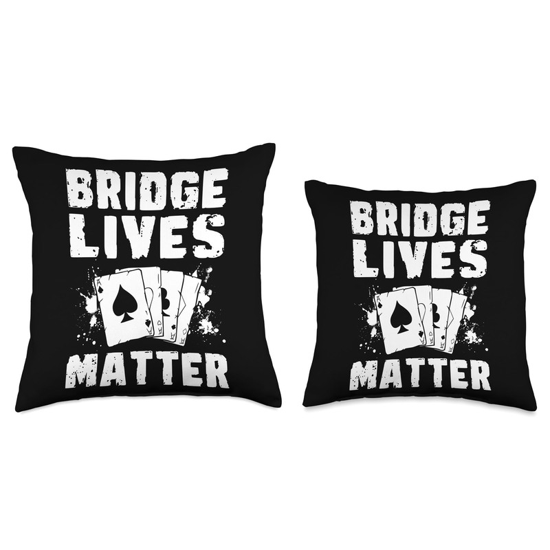 Bridge Lives Matter Bridge Player Card Game Throw Pillow