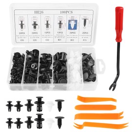 ZTOWOTO 100PCS Universal Car Retainer Clips Kit, 6-9.8MM Car Trim Clips Nylon Fasteners with Removal Tool, Push Rivets Retainer Expansion Screws Suitable for Cars/Trucks/Door Trim Pane/Bumper/Fender