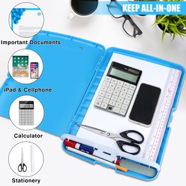 Blue Clipboard with Storage,TFDLCG zm Clip Boards 8.5x11 with Pen Holder,Nursing Clipboards Case Heavy Duty,A4 Letter Size Contractor Clipboard for Office, School and Home