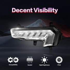 SINYATO INDUST LED Fog Light for 2016 2017 2018 Chevy Malibu, Front Fog Lamps Clear Lens Replacement Kit, Driver Side