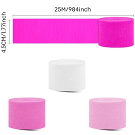MIAHART 12 Rolls Birthday Party Streamers Paper 984 Feet Streamers Crepe Paper,Craft Streamers Hanging Backdrops Decorations for Birthday Valentine's Day Party Decoration