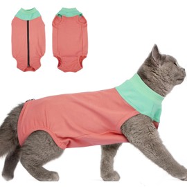 DENTRUN Cat Bodysuit After Surgery Sleeveless Cat Body Operation Castration Cat Body Neck Brace Alternative Cat Clothing Anti-Leaking Cat Spay Recovery Suit