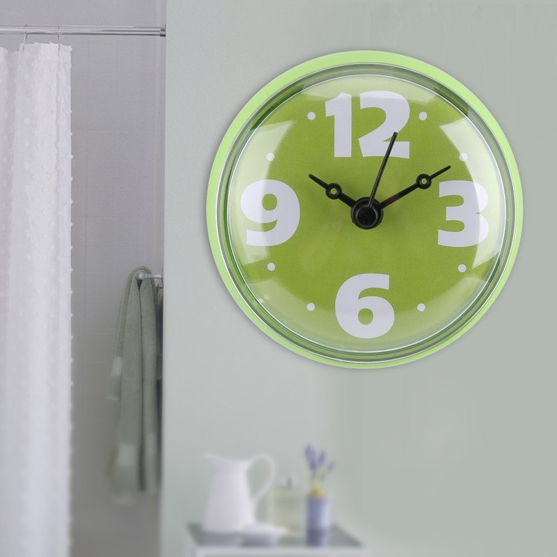 Waterproof Shower Clock Round Face Diameter 7 cm Suction Cup