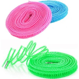 Clotheslines 3Pack Blue Pink Green 1.64ft Length Clothes Drying Rope Portable Windproof 5m Clothesline for Camping Travel Indoor Outdoor Laundry Clothes Line - Color: Blue&green&pink, Size: 3 PACK