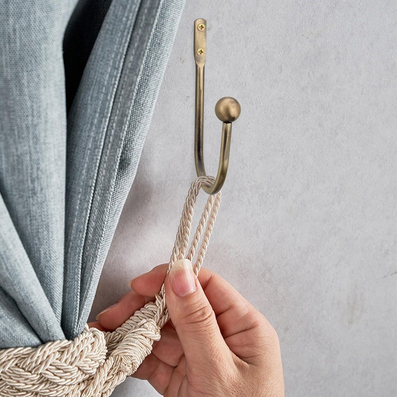 Curtain Tie Backs Hooks, 2 Pcs Metal Curtain Holdbacks, Retro