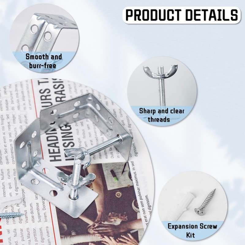 10 PCS Roman Shade Wall L Bracket with Wingnut, Cellular