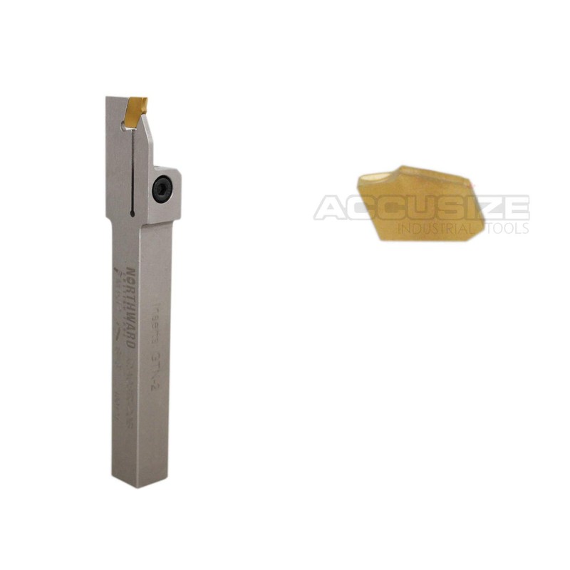 Accusize Industrial Tools 1/2'' Heavy Duty Indexable Grooving/Cut-Off Holder, Nickel