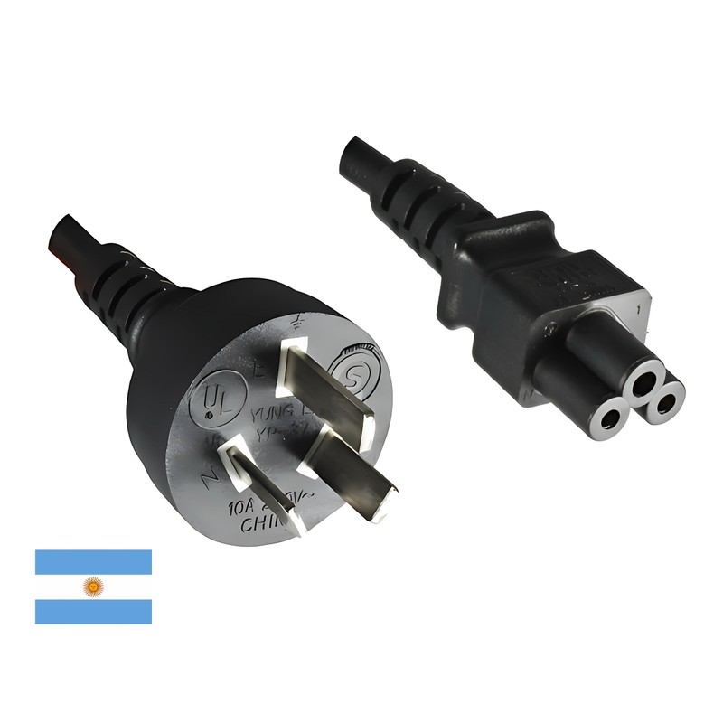 Power cable 1.80 m UL/ARG 37/YC Argentina 3 Pin IEC