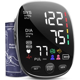 AILE Blood Pressure Monitor for Home Use, Automatic Upper Arm Blood Pressure Monitor - Skin-Friendly Blood Pressure Cuff for Adults - Extra-Large Colour Screen - Accurate BP Machine 2 * 120 Readings