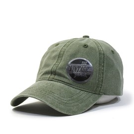 Classic Washed Dyed Cotton Twill Soft Crown Adjustable Dad Hat Baseball Cap (Olive Green B)