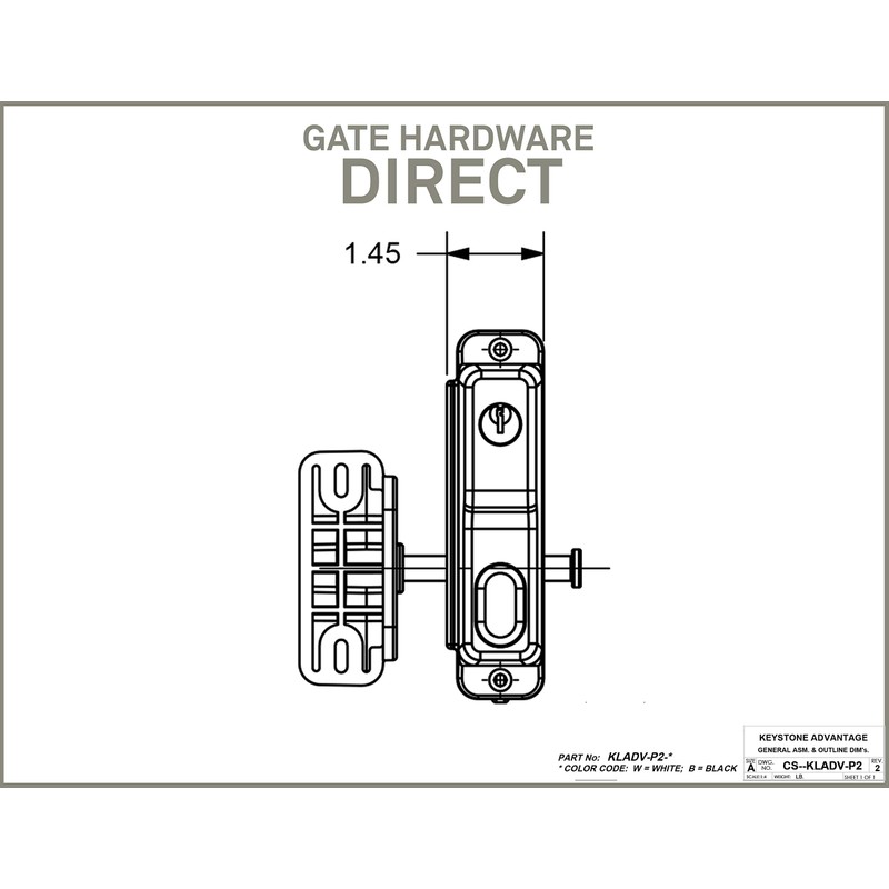 Keystone Black Nylon Polymer Key-Lockable Latch | 2 Sided |