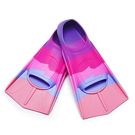 Prsca Kids Swim Fins,Short Youth Fins Swimming Flippers,Swim Training Fins for Lap Swimming,for Children Girls Boys Beginners