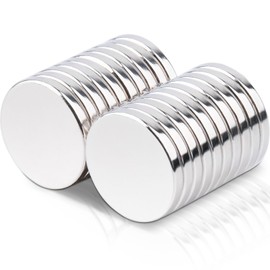 Pack of 20 Magnets 15 x 2 mm Neodymium Magnets Extra Strong Magnets Strong Large Round Strong Magnets for Fridge, Whiteboard, Magnetic Board, Office