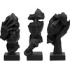 3 Pcs Thinker Statue, Silence is Gold Abstract Art Figurine,
