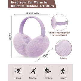 YSense Winter Earmuffs Ear Warmers for Women Fur Adjustable Foldable Ear Muffs Gloves White Earmuffs Gifts
