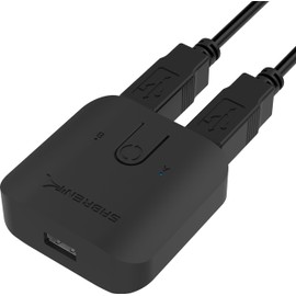 SABRENT USB 2.0 Sharing Switch for Multiple Computers and Peripherals LED Device Indicators (USB-SW20) Black